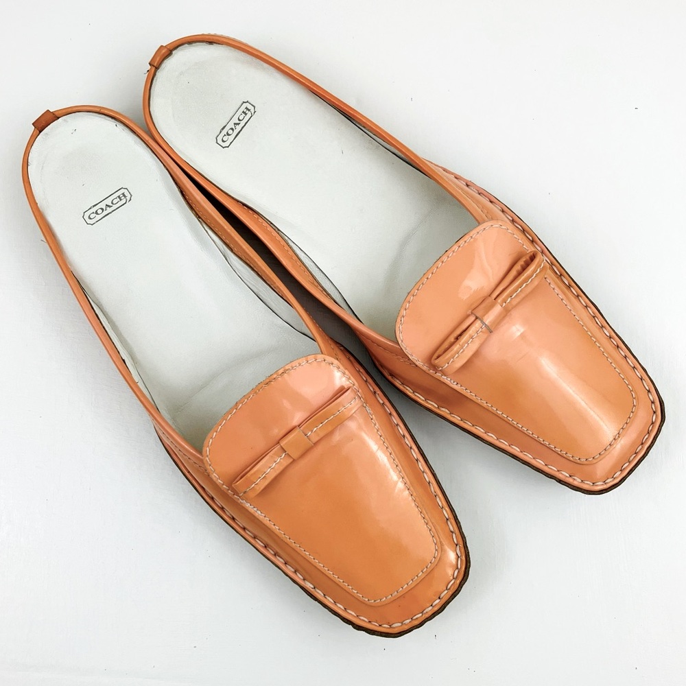 Coach Women's Vibrant Orange Mules